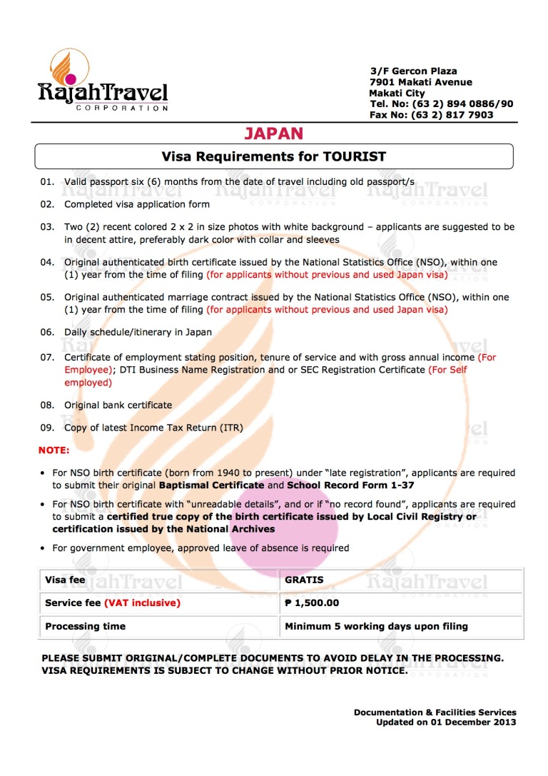 Japan Visa Apply How Tourist 92